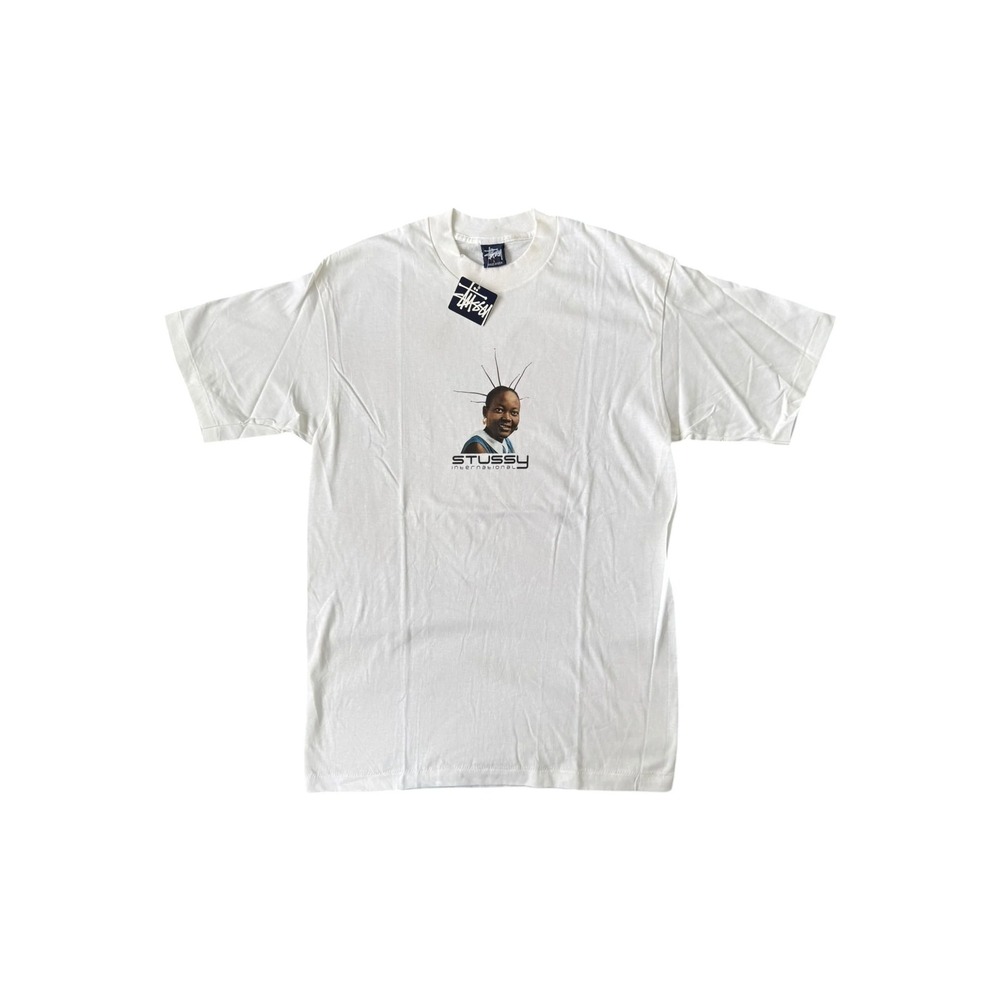 Stussy T-shirt Mens Large White New Happy Girl 90s Deadstock Graphic Tee